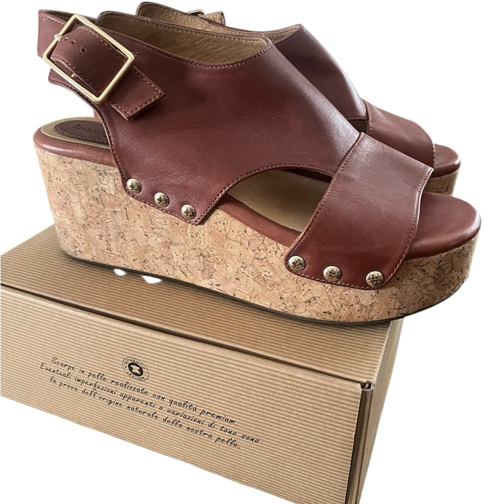 Bussola  Leather Wedge Sandals size 41 like new